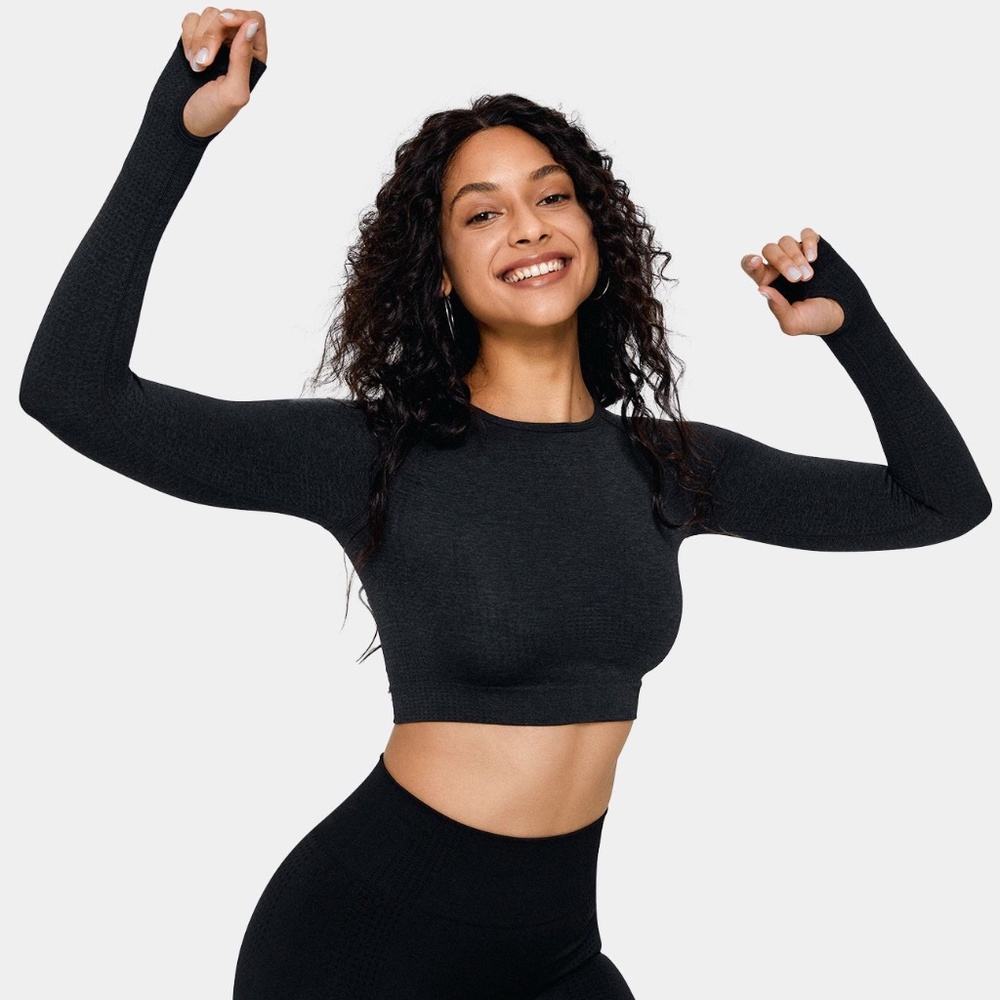 Halara XS cropped long sleeve athletic top